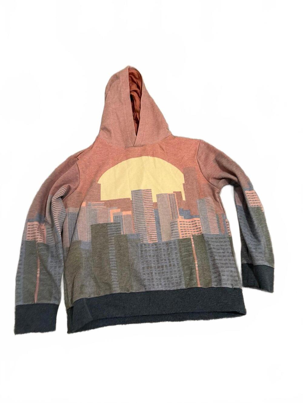 kidpik Boys Kids Hoodie Sunset Cityscape Graphic Large